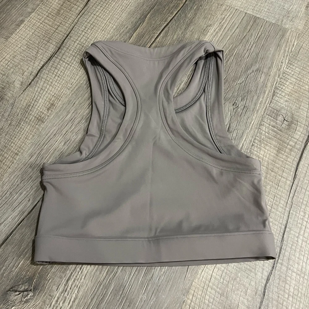 NWOT Set Active High Neck Bra Top - Stone - Picture 3 of 3